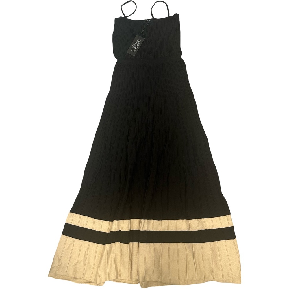 NWT Robertson & Rodeo Women’s Large Black and Tan Ribbed Maxi Dress